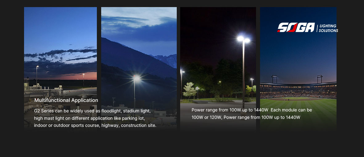 Sports High Power LED Flood Light 250W IP65 Black Or Grey Color