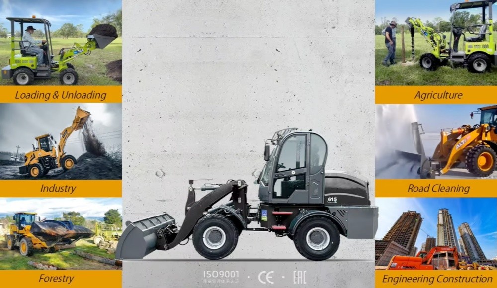 1.5T Loader Machine Battery China All Terrain Electric Small Front End Loader