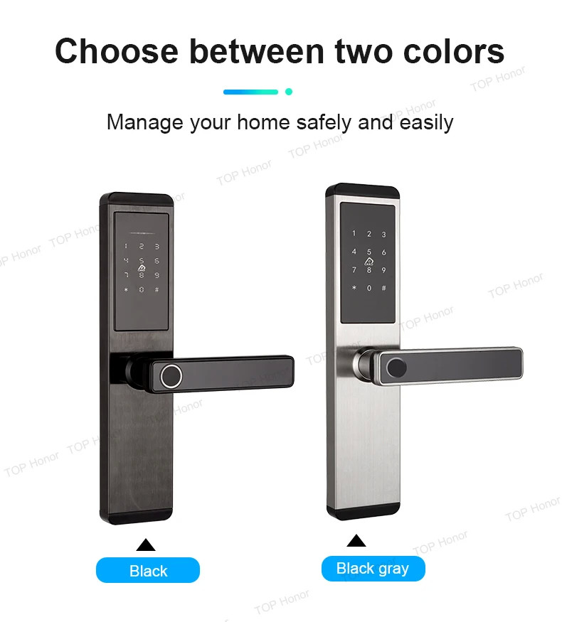 TH522 Apartment Smart Door Lock With Fingerprint Code IC Card Key TTLock Unlock