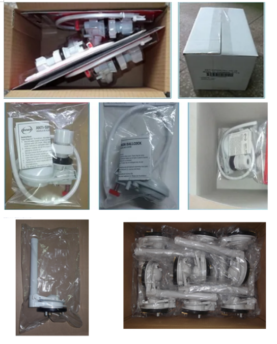 Toilet Flush Valve Plastic Mechanism With Flapper Anti Lock Braking Device