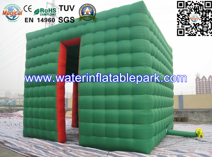 Green Cube Inflatable Cube Tent / Inflatable Marquee Tent For Advertising