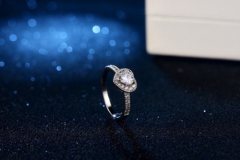 Luxury Princess Heart Shape Ring Cubic Zircon Wedding Rings for Women New Design Engagement Fashion Ring Jewelry