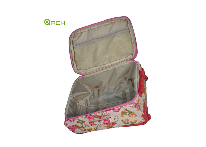 Skate Wheels Printing Tapestry Trolley Luggage With Two Pockets