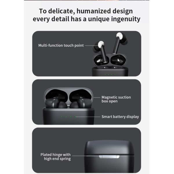 TWS True Wireless Bluetooth Stereo Earbud Noise Cancelling Earbuds For Sleeping Jerry 8973