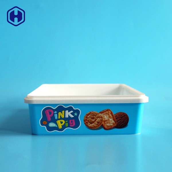 Empty IML Box Custom Labels Thin Wall Plastic Biscuit Containers