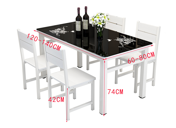 Modern Tempered Glass Top Dining Room Table High Temperature Resistant