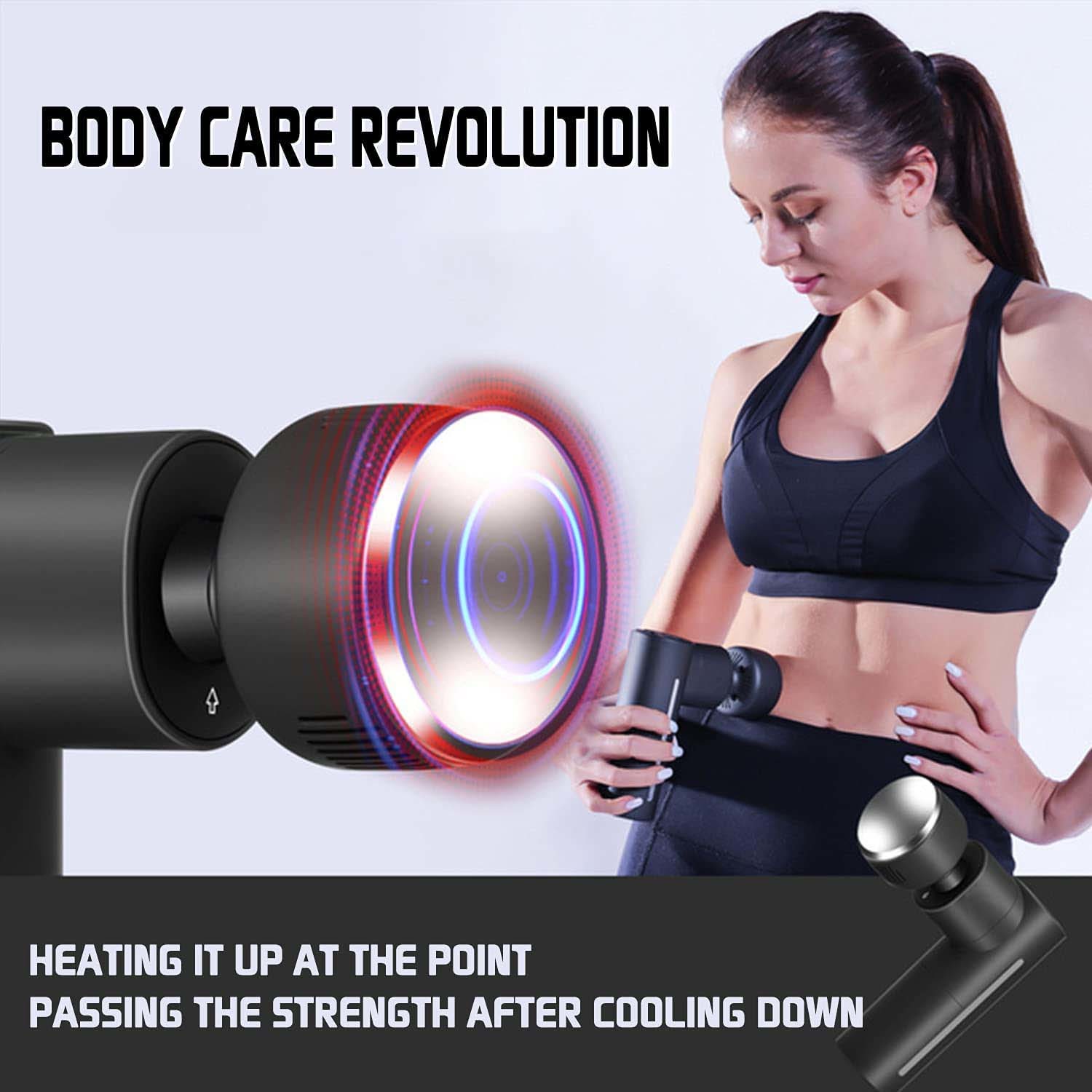 Cold Hot Pocket Rechargeable Massager Gun Muscle Recovery 2400mAh