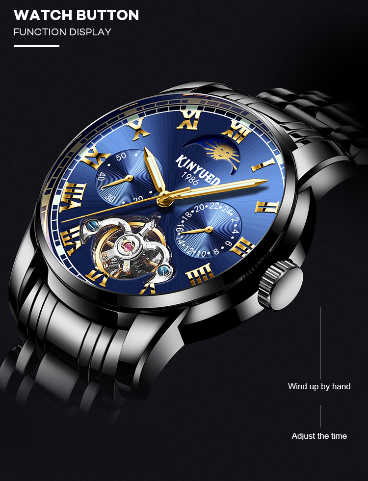 Analog Pointer Tourbillon Mechanical Watch Mens Mechanical Watches