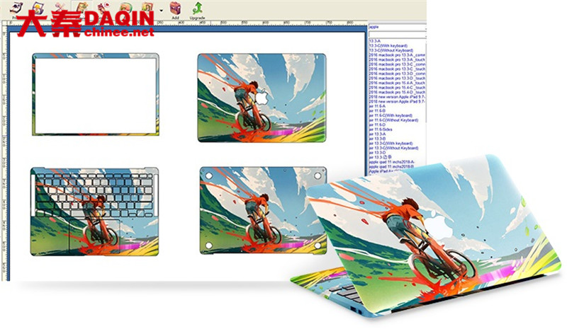 PET Daqin Machine Mobile Skin And Screen Protector Making Laptop Skin Design Software