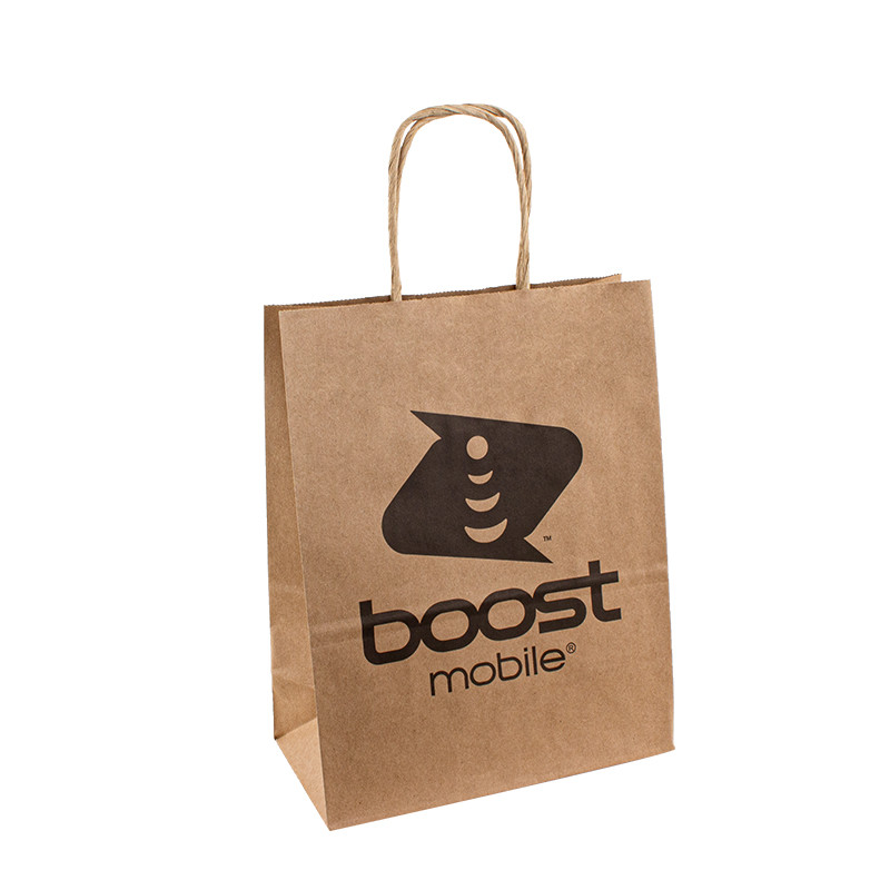 8 Color Flexo Printing Paper Handle Bags Customized For Takeaway / Fast Food / Shopping