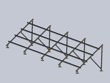 Galvanized Base Ground Mounted Solar PV Systems , Metal Photovoltaic Mounting