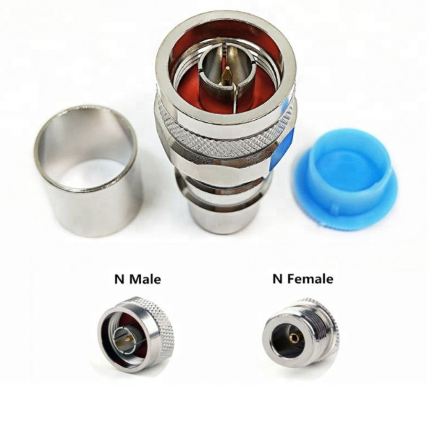 N Type Straight Crimp Male 50 Ohm LMR-400 RF Connector