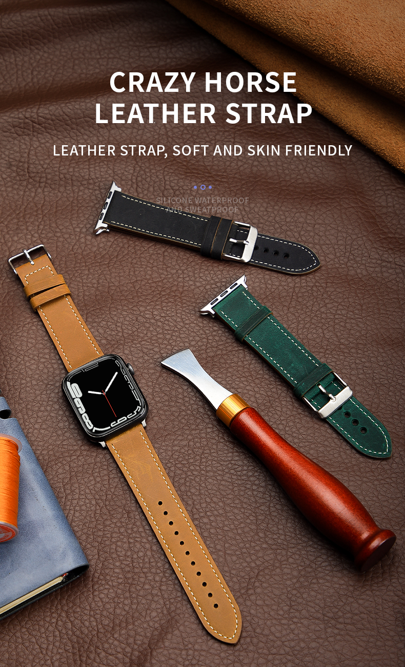 Apple Watch Leather Look Band Bracelet for 38mm 40mm 42mm 44mm Series 7 6 SE 5 4 3 2 1