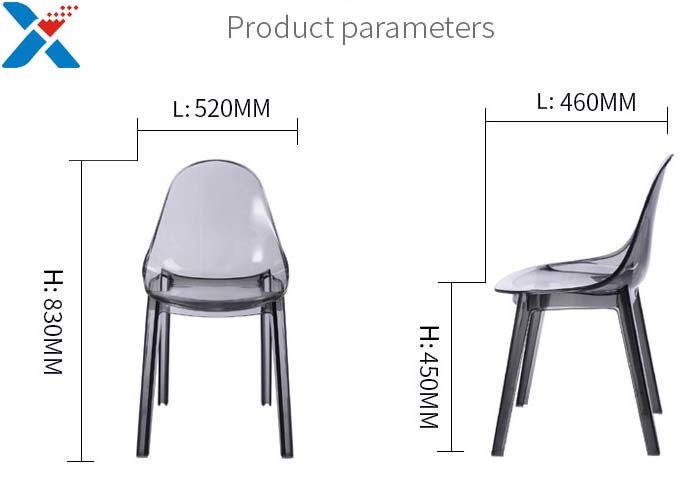 Fashion Acrylic Office Chair / Clear Acrylic Desk Chair For Nordic Office Room