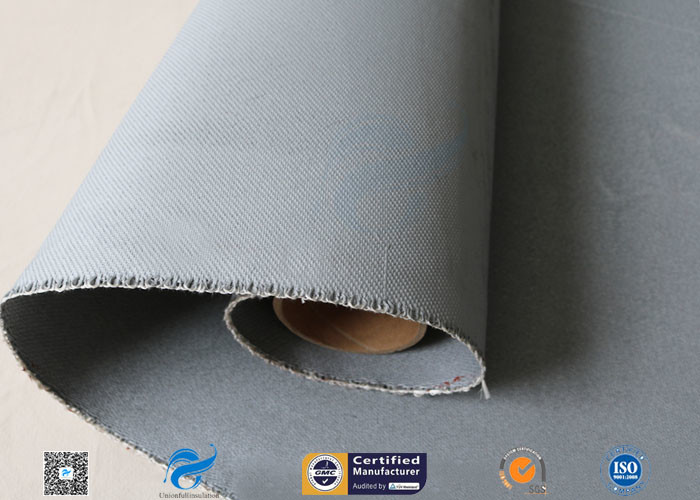 1550G 1.5MM Thermal Insulation Materials Grey Silicone Coated Fiberglass Fabric