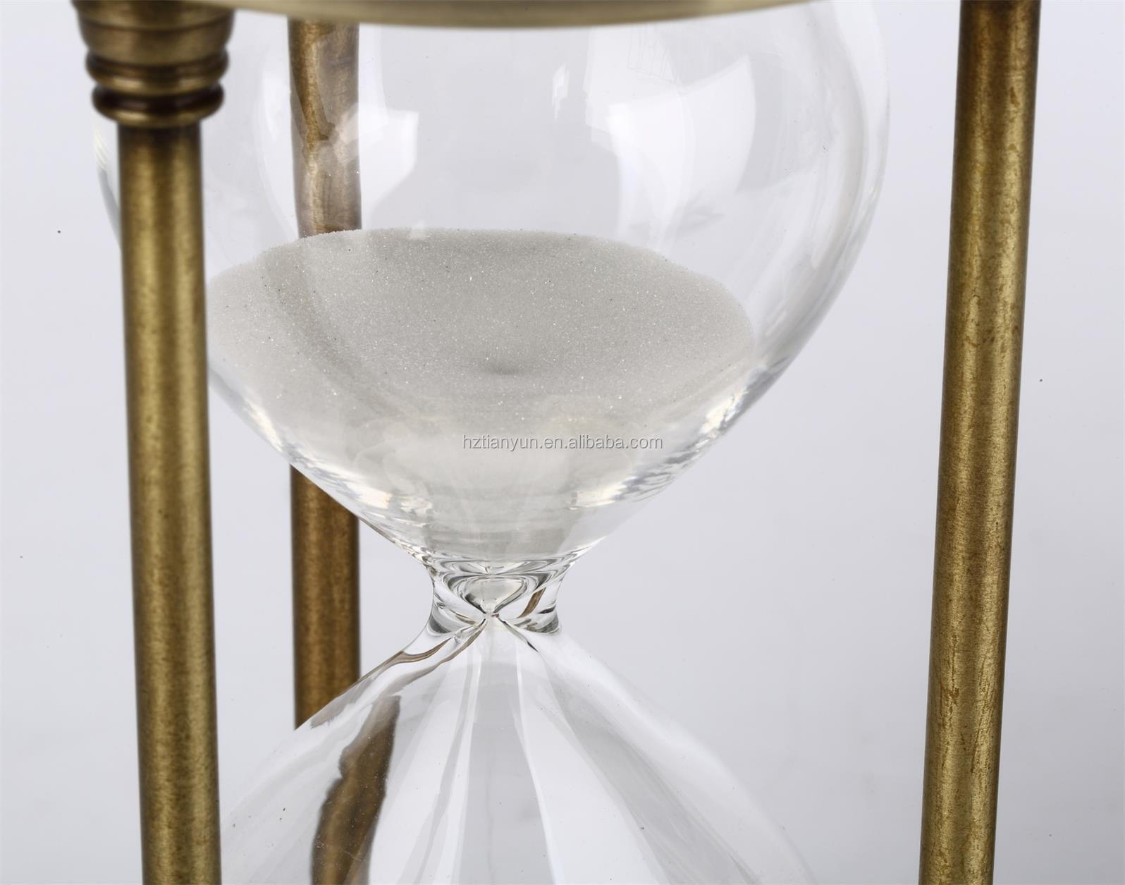 Antique Copper Metal Sand Timer Hourglass 3min 5min 30min For Gift