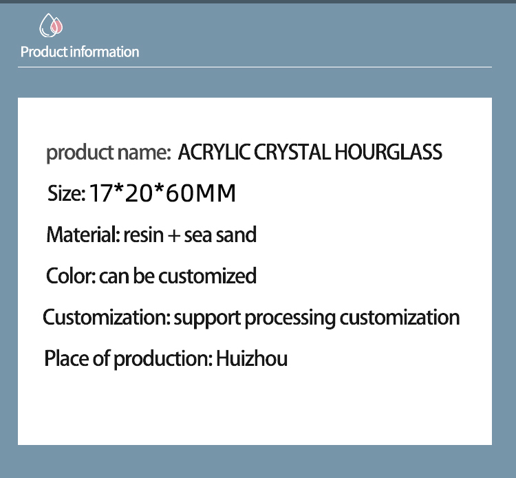 smalll Acrylic Hourglass Sand Clock 5 Minutes 3 minutes 2 Minutes 1 Minutes Free Sample