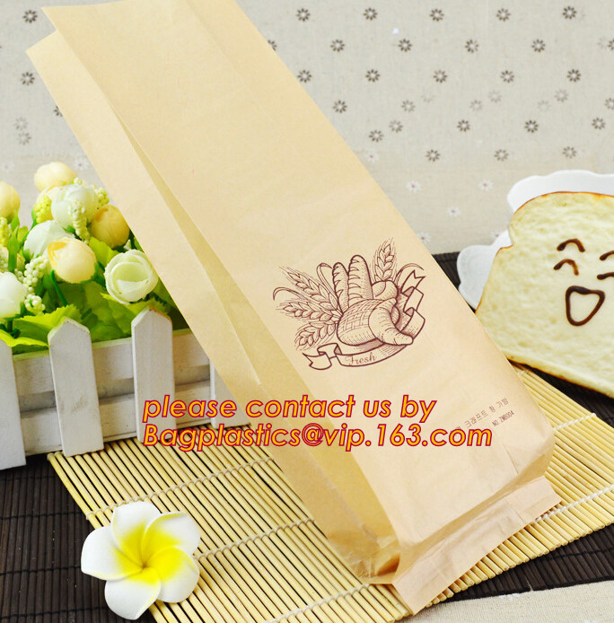 eco printed cheap recycled brown kraft bread packaging paper bags manufacturer in china,Bread paper Bag. Bread package b