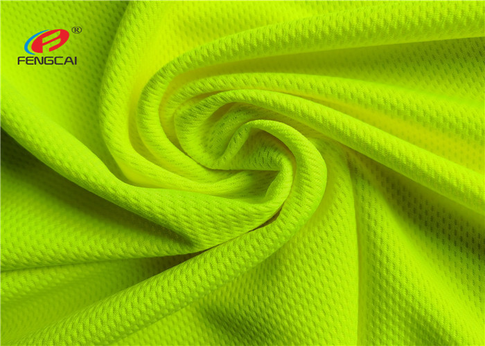 Yellow Colour 100% Polyester Fluorescent Bird eye Mesh safety vest Fabric