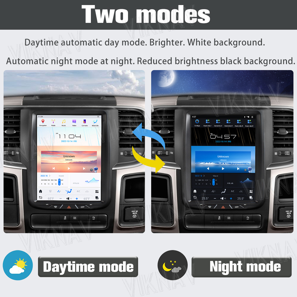 10.5 inch Touch Screen Android 13 Stereo DVD Player For 2013-2019 Dodge Ram Manual AC 8 Core Navigation Car Stereo
