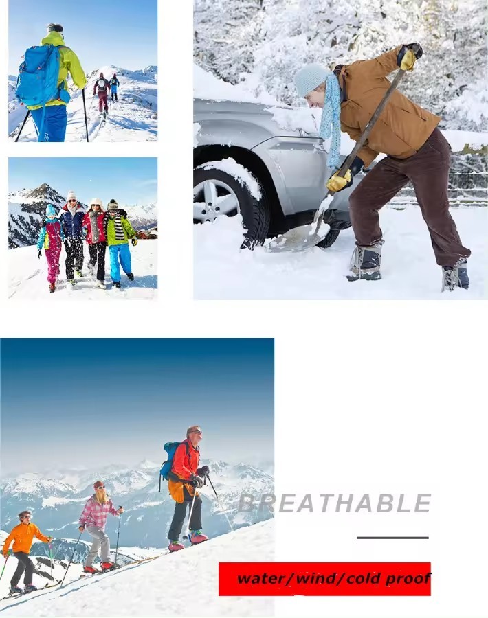 Men And Women Cold Proof Water Proof Wrist Strap Heat Insulated Work Gloves Outdoor Sports The Leather Winter Ski Gloves