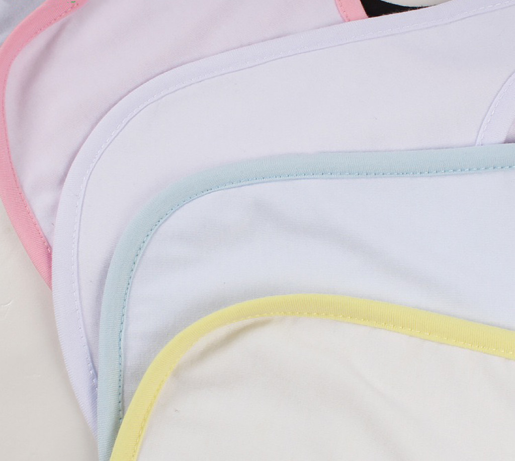 Blank Polyester Cotton Sublimation Baby Bib For Sublimation Heat Transfer Printing