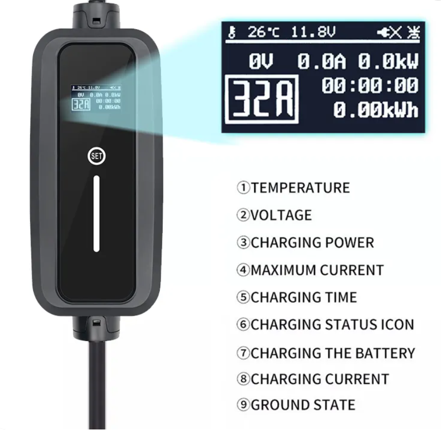 3.5kw 7kw 8.8kw 40A Tesla Ev Charger AV Portable Mobile Electric Car Charger