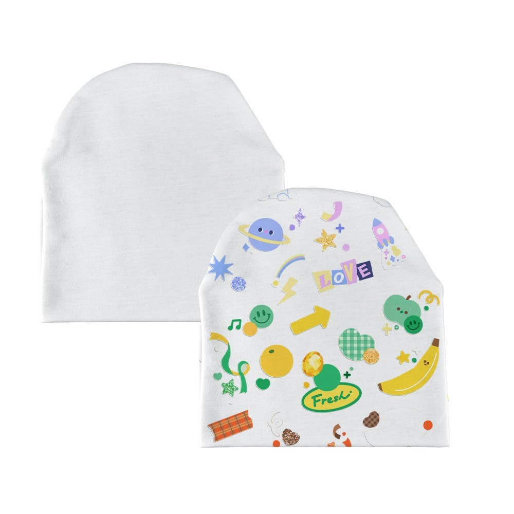 Cute Cartoon Print Baby Beanie Sublimation Infant Hat For Sublimation Photos Printing