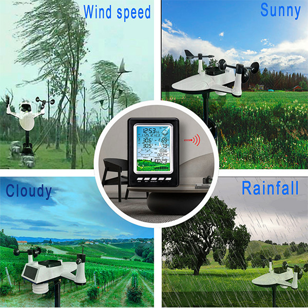 Wireless Outdoor Weather Station Remotely Measure Wind Direction Wind Speed Rainfall Air Pressure