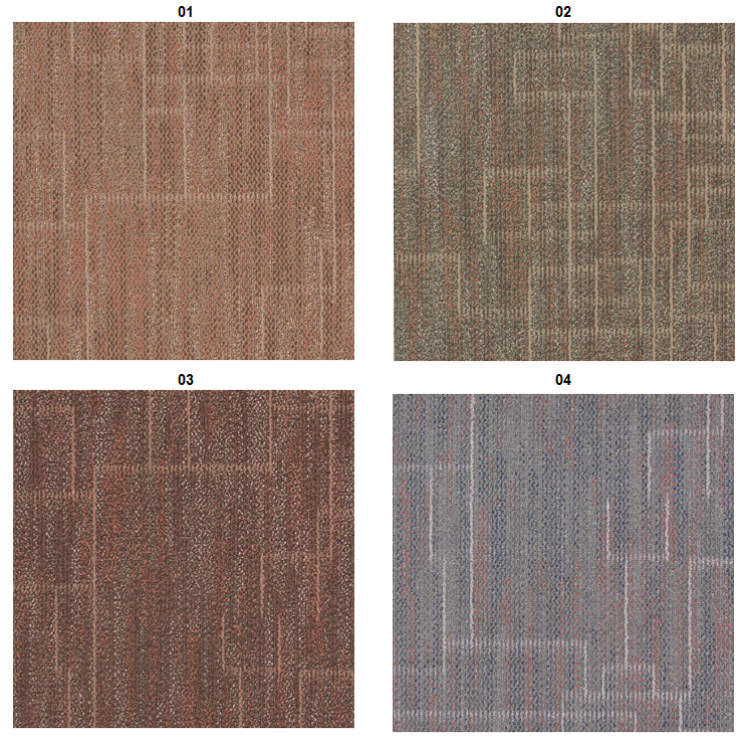 Multi level loop striped pattern Nylon6 carpet tile for office