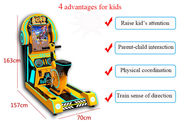 Fitness Sport Bike Video Arcade Racing Game Machine For Children Hardware + Acrylic