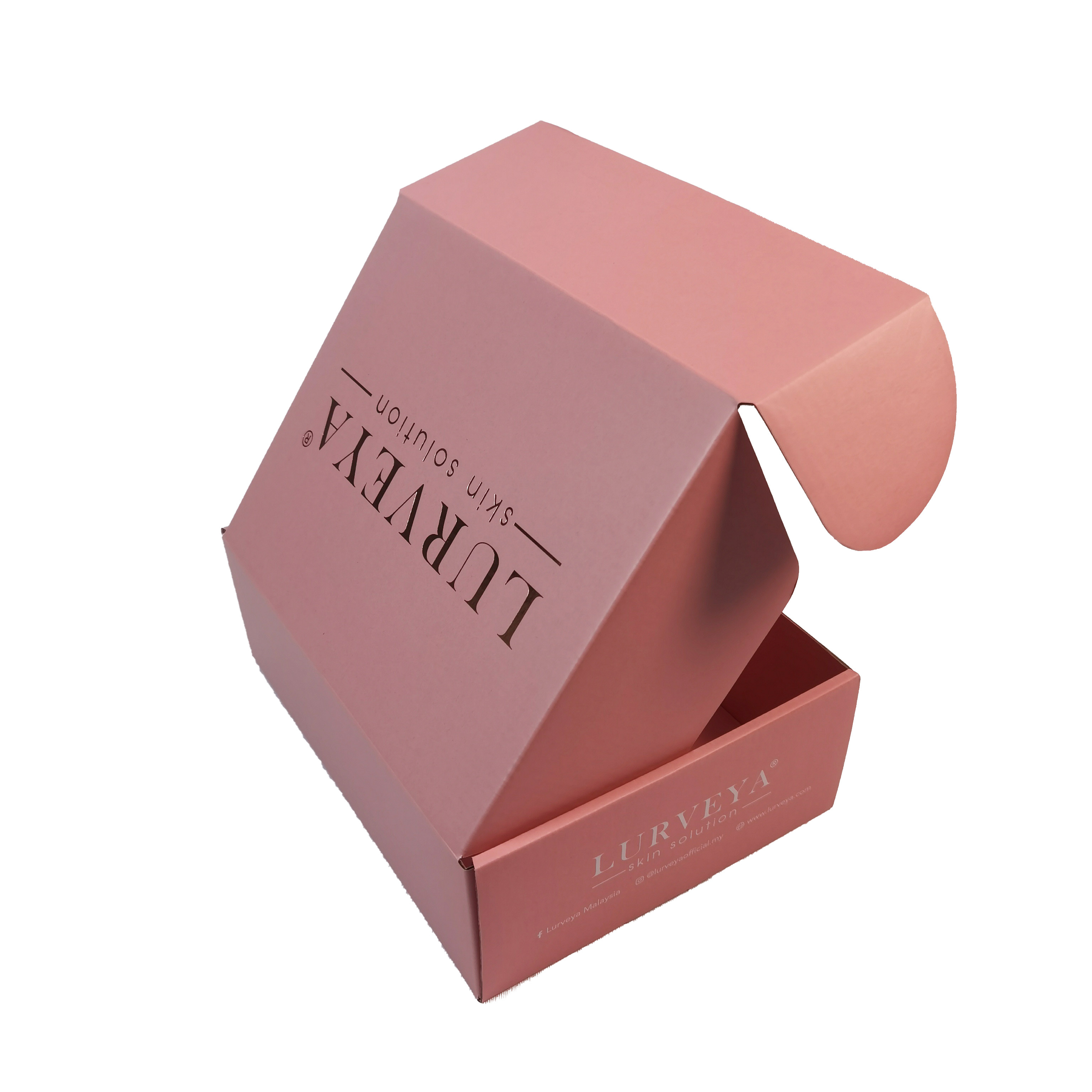 PDF AI Pink Cardboard Flip Cosmetic Packaging Paper Box Aqueous Coating