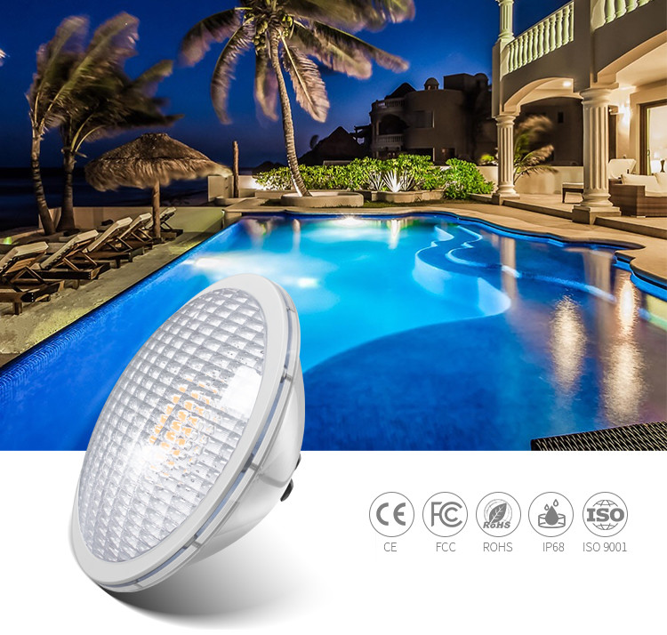 316L Stainless Steel Par56 LED Pool Light AC/DC12V 65W IP68 Under Water Pool Bulb Outdoor Pool