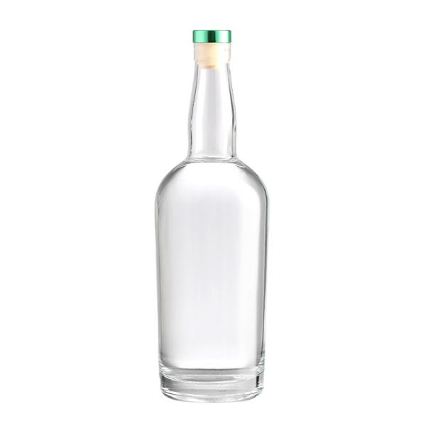 Hot Stamping Glass Collar Whisky Bottle for Unique Shaped Wine Glass 250ml 350ml