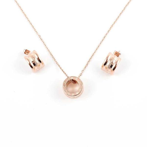 South American Fashion Stainless Steel Earrings With Matched Pendant Necklace