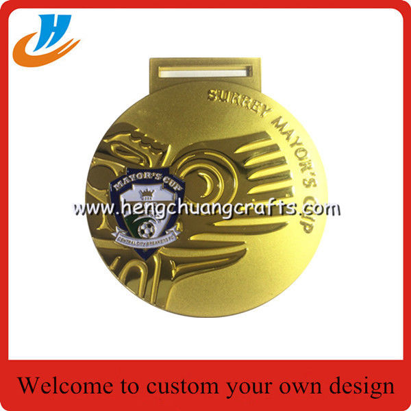 Wholesale custom gold award medals with ribbon for sports awards