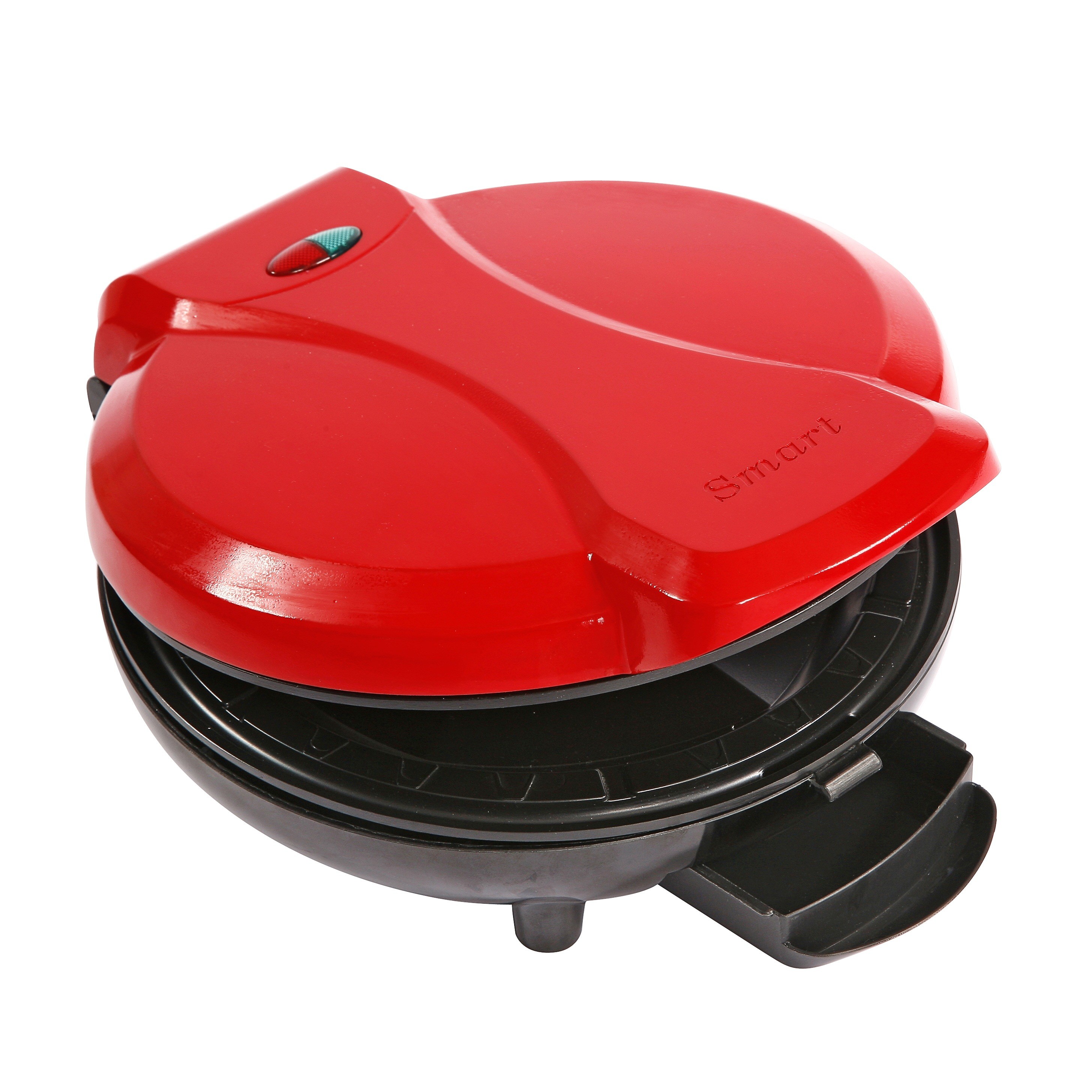 Electric Round Waffle Maker Grill With Non Stick Coating And Removable Drip Tray