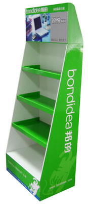 BWFD2019013 Cardboard POP Floor Displays CMYK 4C Printing floding corrugated board display