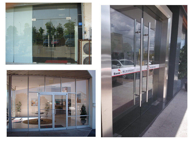 Polished Chrome Finish Stainless Steel Square Pivot Glass Door Handle with and Sample