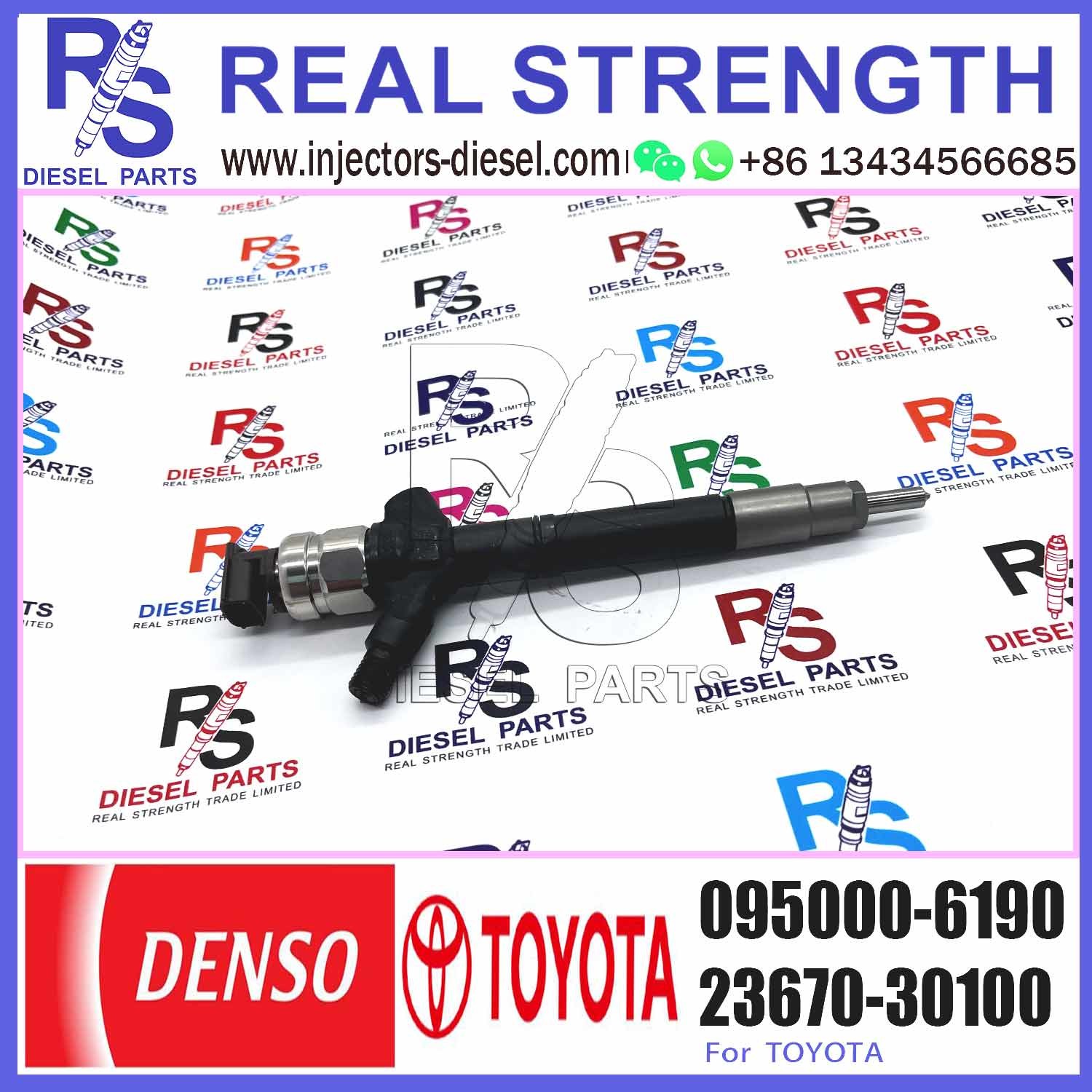 Common Rail Fuel Injector 23670-09060 23670-0L010 095000-6190 for Diesel Engine 2KD-FTV D4D