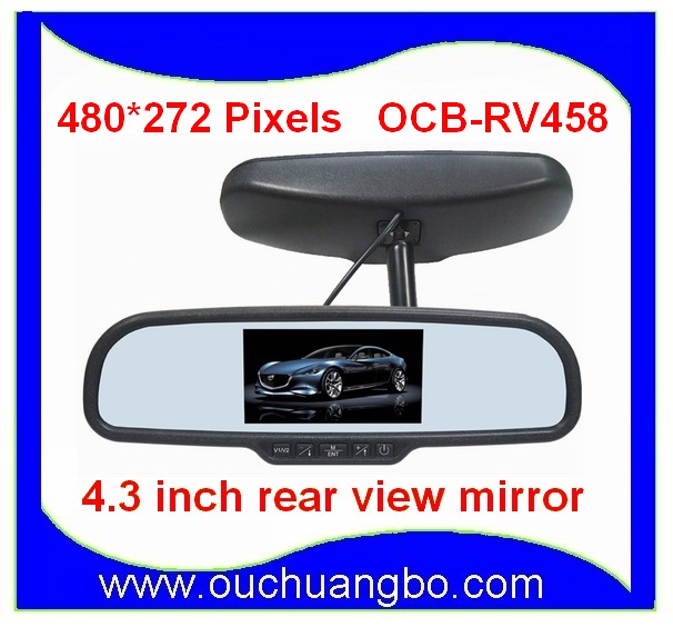 Car Rear View Rearview Mirror Monitor with Special Bracket 480*272 Resolution 2Video Input