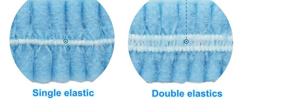 Blue Disposable Non Woven Cap , Bouffant Hair Nets For Food Processing