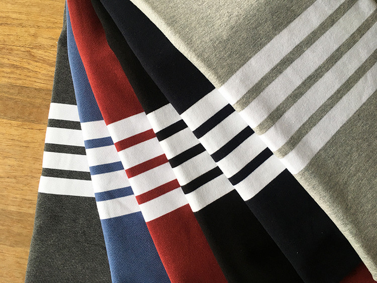 Plain Knit Striped Cotton Fabric Yarn Dyed 350gsm For French Terry