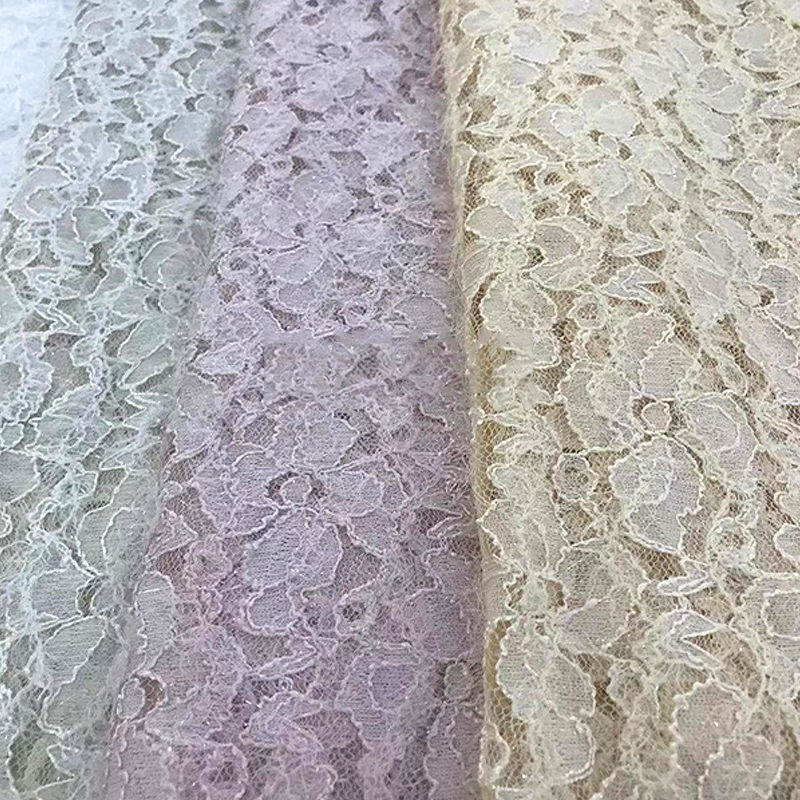 100% Polyester Embroidery French Net Lace Fabric 145cm For Dresses Sustainable