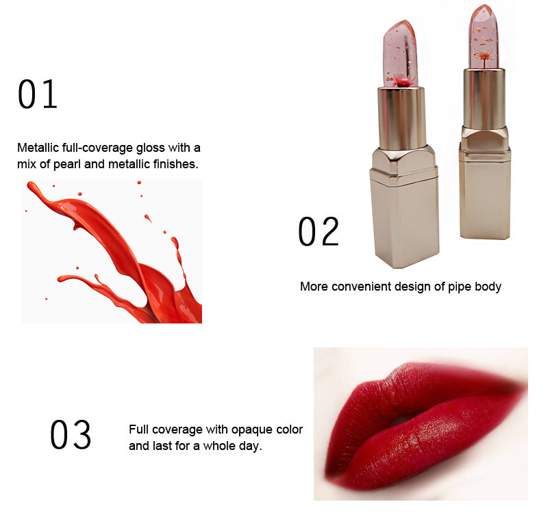 Plant IOS Transparent 2.5g Color Changing Lipstick 8*2cm
