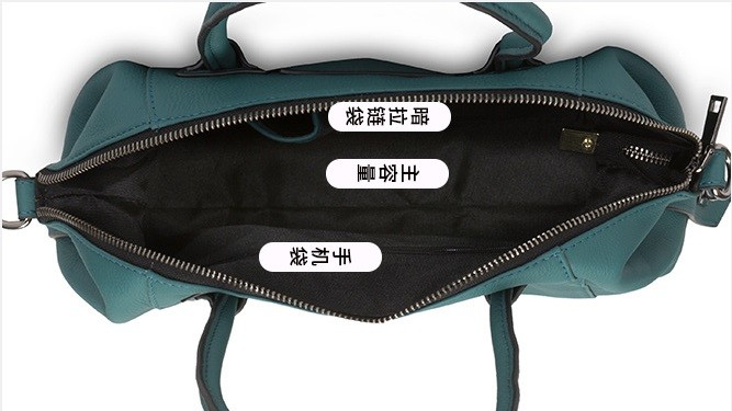 Small Simple Top Layer Dark Green Cowhide Leather Tote Handbags Purse
