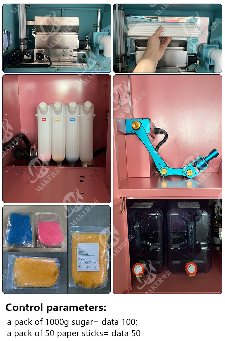 New Design Commerical High Profit Outdoor Intelligent Marshmallow Fully Automatic Cotton Candy Maker Automatic Machine