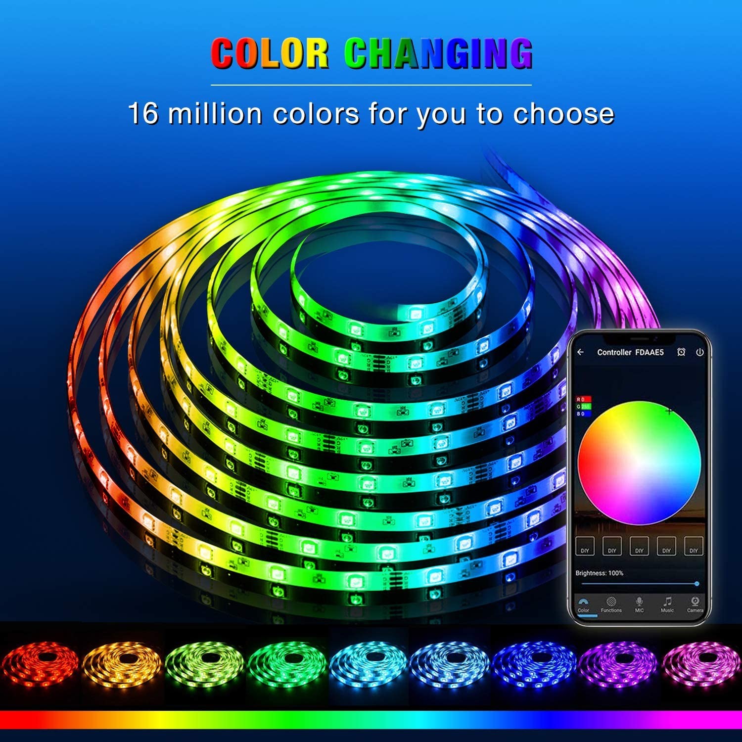 5M 15M DC 12V RGB Ribbon IR Home Wifi Tape Lights