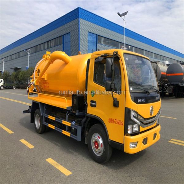 Factory Customized DFAC DongFeng 5CBM 5000 Litres Small Mini Vacuum Suction Truck Septic Tank Truck Sewage Suction Trucks