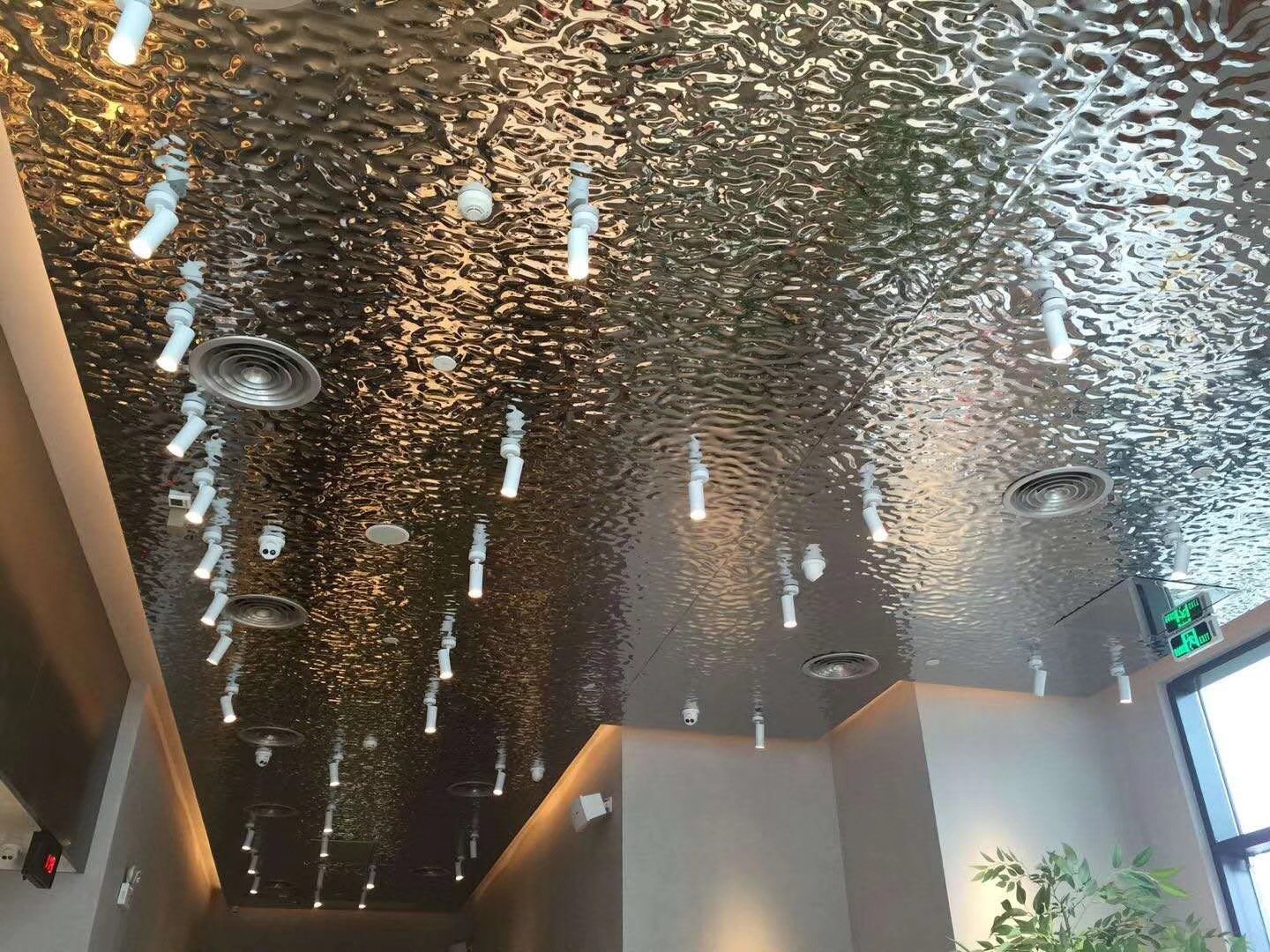 Designed metal sheet wall cladding panel hammered decorative mirror stainless steel